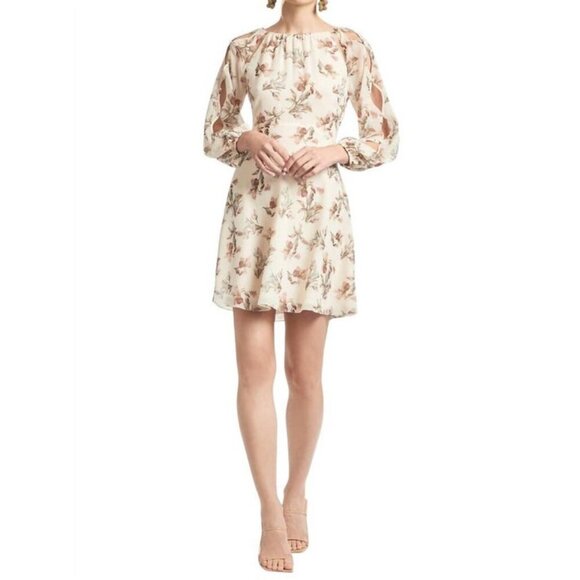 NWT SACHIN + BABI Bevvy Dress in Eggshell Venetia Petals Floral Chiffon Mini 0 - Picture 3 of 14